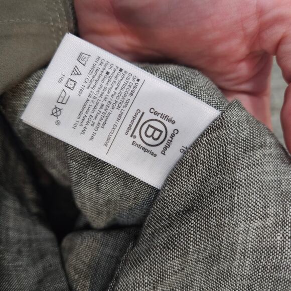 Athleta  Voyager Linen Tapered Leg Ankle Crop Pant Aspen Olive Green Size 16 - Picture 4 of 7